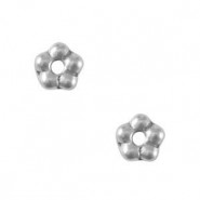 Czech glass beads flower 5mm - Aluminium silver - 01700